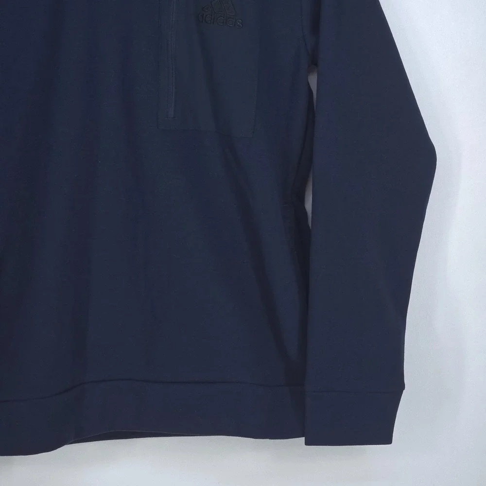 Adidas Fleece Pocket Hoodie Men Small Aurink Blue Pullover Activewear Athleisure